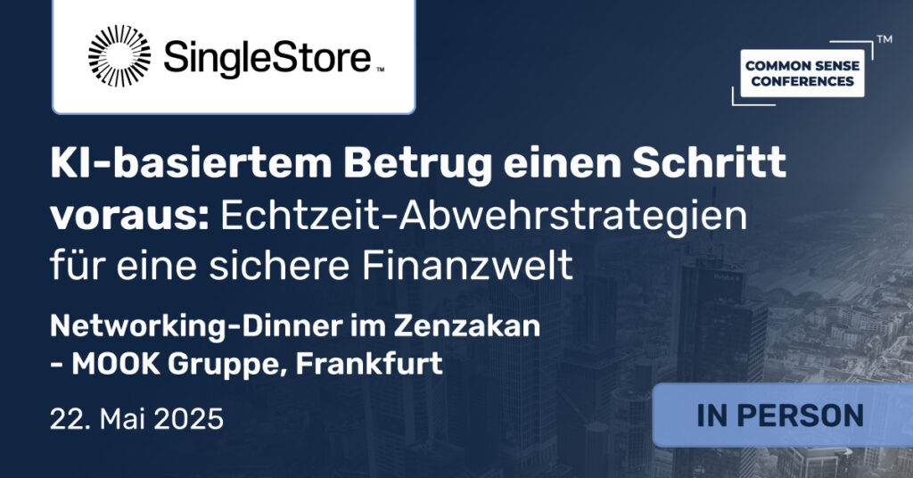 Common Sense Network & Learn

Dieses exklusive Dinner bringt Führungskräfte aus der Branche zusammen, um zu diskutieren, wie moderne “Fraud-Teams” mit Echtzeitanalysen und intelligenten Systemen Risiken senken...